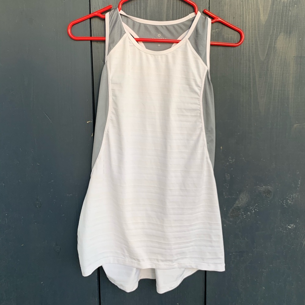 Athlete white and Grey tank